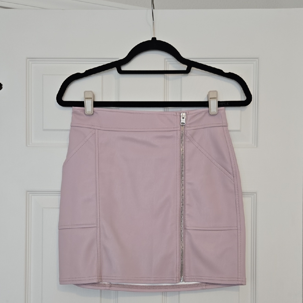 Light Pink Leather Skirt
